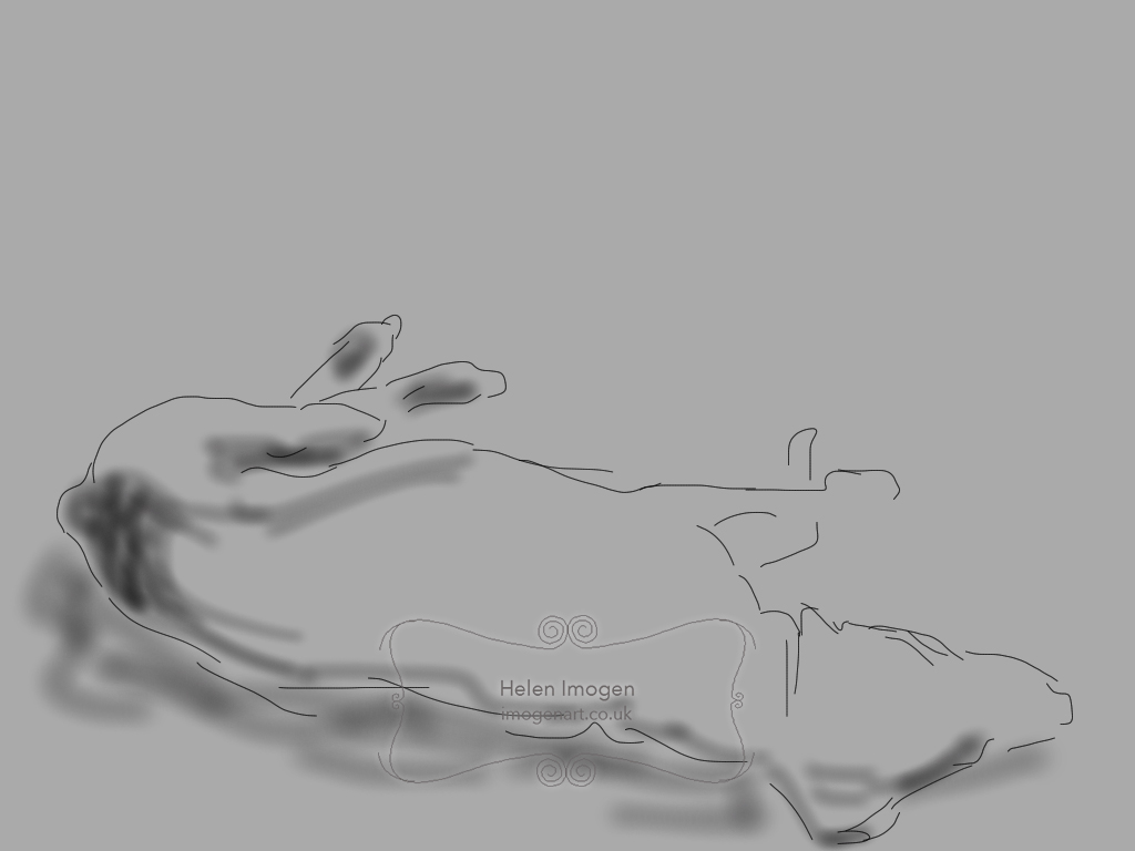 Copy of an original iPad drawing by artist Helen Imogen Field created live. Lab laid out